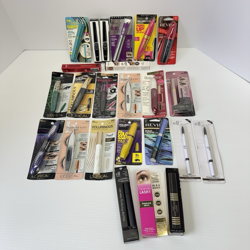 25 Piece Mixed Mascara Lot Maybelline, L'Oréal, Revlon NEW Discontinued
